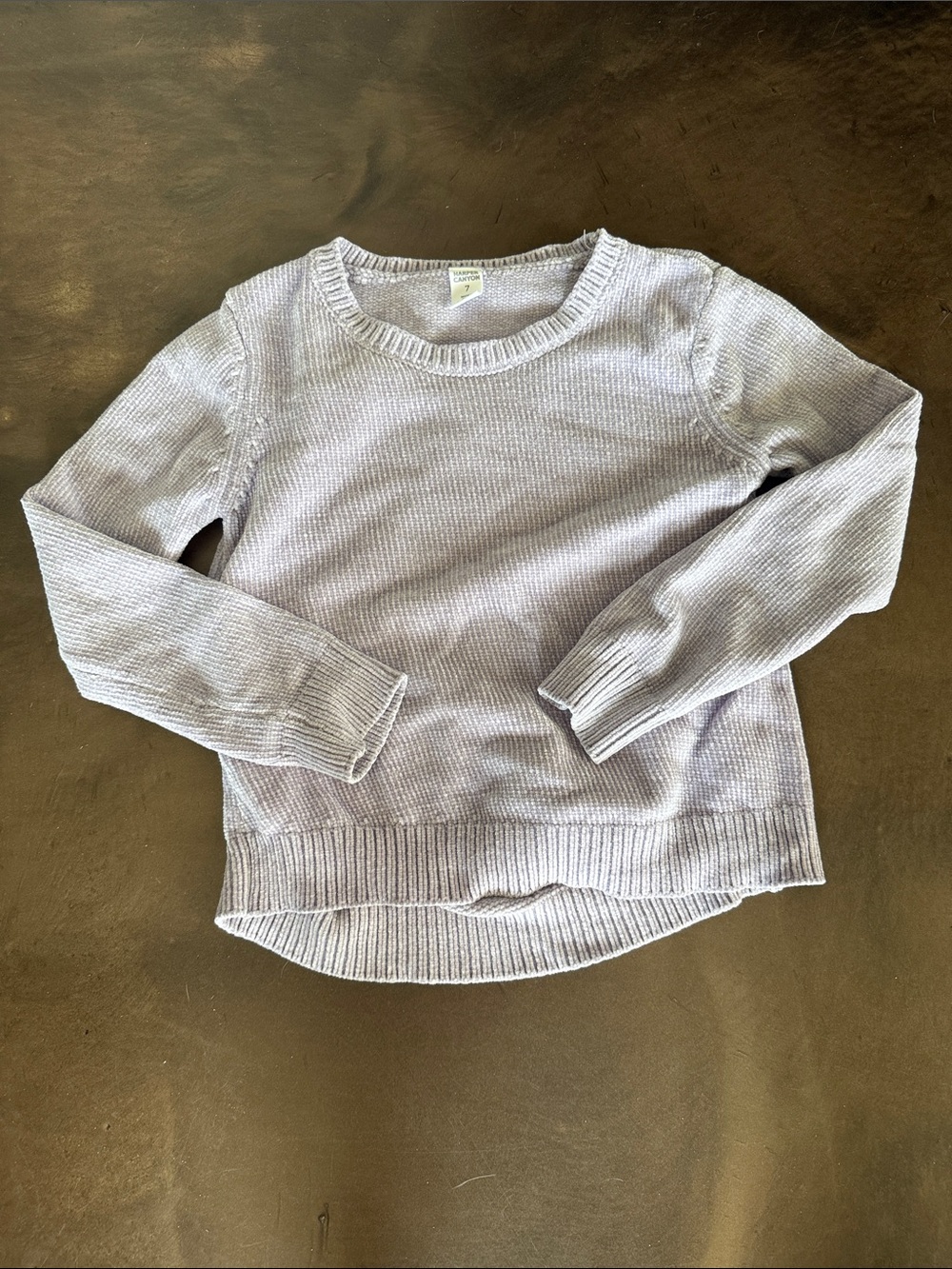 Girls Light Lavender Crewneck Sweater